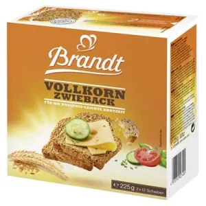 Brandt, Vollkorn Zwieback, 225 g Packung