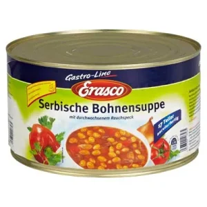 Erasco, Serbische Bohnensuppe mit durchwaschsenem Rauchspeck, 4,2 l Dose
