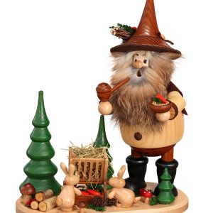 Räuchermann Waldwichtel an der Futterkrippe