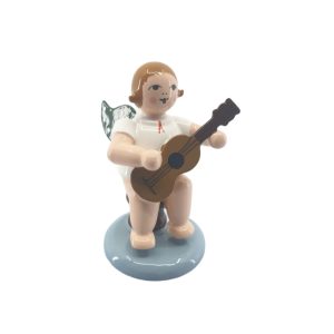 Engel mit Gitarre sitzend, ohne Krone