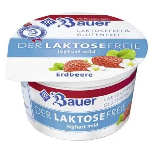 Bauer, Der laktosefreie Joghurt mild, Erdbeere, 3,5 % Fett, 100 g Becher