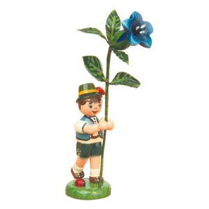 Blumenkind Junge mit Enzian