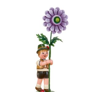 Blumenkind Junge mit Dahlie