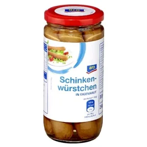 Aro, Schinkenwürstchen in Eigenhaut, 380 g Glas
