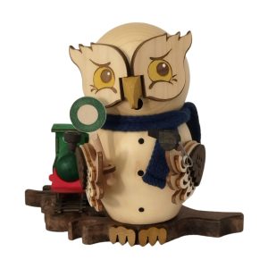 Räucherfigur Eule Eisenbahn