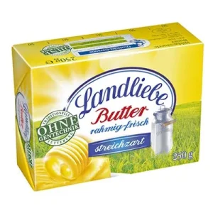 Landliebe, Tafelbutter, 82 % Fett, 250 g Packung