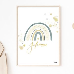 Poster Regenbogen “nude darkgreen” DIN A4 – ohne Rahmen