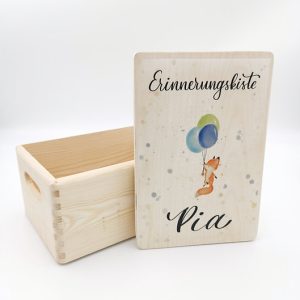 Erinnerungskiste personalisierbar – Holzbox mit Deckel 30x20cm