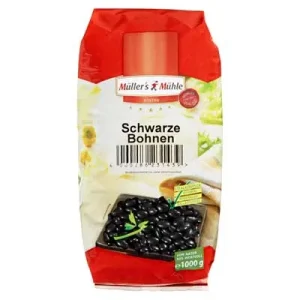 Müller’s Mühle, Schwarze Bohnen, fein, 1 kg Beutel