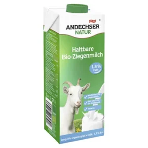 Andechser, Bio, H-Ziegenmilch, 1,5 % Fett, 1 l Packung