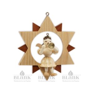 Blank Kurzrockengel im Stern mit Trompete