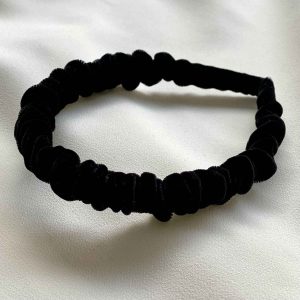 Geraffter Haarreif, Samt Schwarz