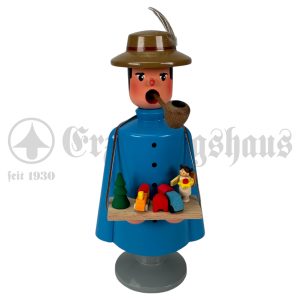 Räuchermann Spielzeughändler blau – Erzgebirgische Handarbeit