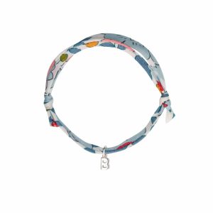 Personalisiertes Mini Buchstaben Charm Liberty Armband, Betsy Blau