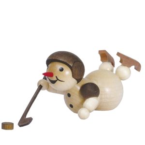 Schneemann „Eishockeyspieler“ liegend Helm