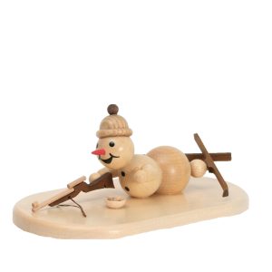Schneemann „Biathlon“ liegend