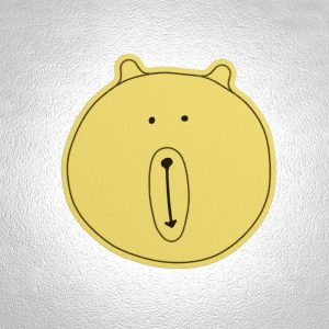 LED Kinderzimmer Wandleuchte Bär aus Wollfilz Farbe Leuchtgelb