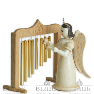 Engel mit Röhrenglocken natur, langer glatter Rock – Neuheit 2024