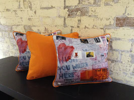 Kissen “Müzük=Hayat”/ Musik=Leben – 50 x 50 ORANGE