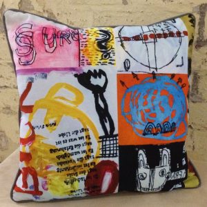 Kissen “Der Mond kommt um 11″/Motiv 2 – 40 x 40 mit Keder