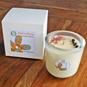 Natur DuftKerze “Mandel Verführung” Sojawachs & Rapswachs + naturreine ätherische Öle 200ml