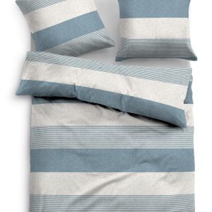 TOM TAILOR | Bettwäsche Melange-Flanell 135×200 cm+80×80 cm, Light Blue