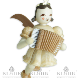 Schwebeengel mit Akkordeon natur, kurzer natur Faltenrock – Neuheit 2024