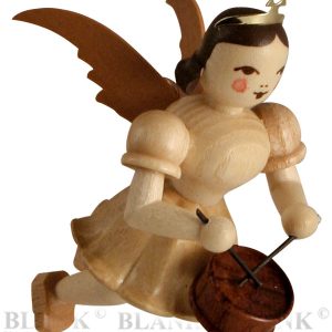 Schwebeengel mit Trommel natur, kurzer natur Faltenrock